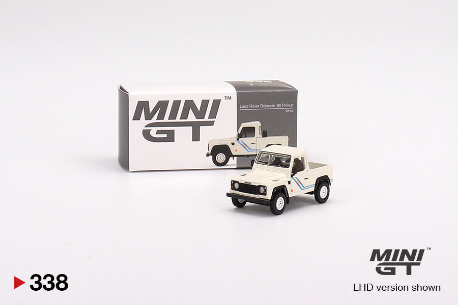 #338 - Land Rover Defender 90 Pick-Up (White/Blue Stripes)