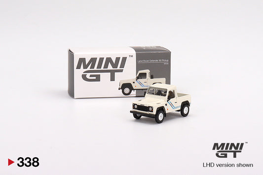 #338 - Land Rover Defender 90 Pick-Up (White/Blue Stripes)