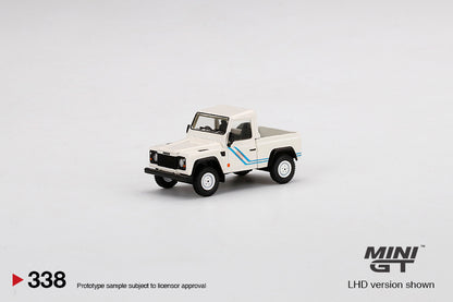 #338 - Land Rover Defender 90 Pick-Up (White/Blue Stripes)