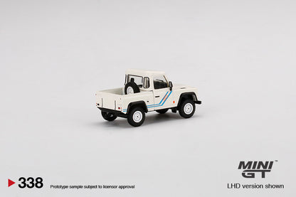 #338 - Land Rover Defender 90 Pick-Up (White/Blue Stripes)