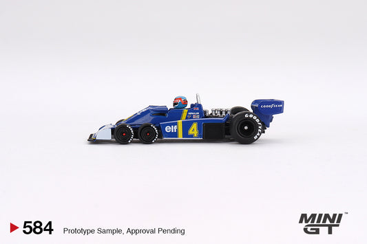 [Előrendelés] 1976 Tyrell P34 6-wheeler #4 Patrick Depailler 2nd Place Swedish GP - blue/yellow