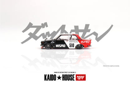 #KHMG102 - Datsun Street 510 Racing V1 *Kaido House* (Black/White/Red)