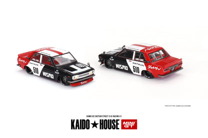 #KHMG102 - Datsun Street 510 Racing V1 *Kaido House* (Black/White/Red)