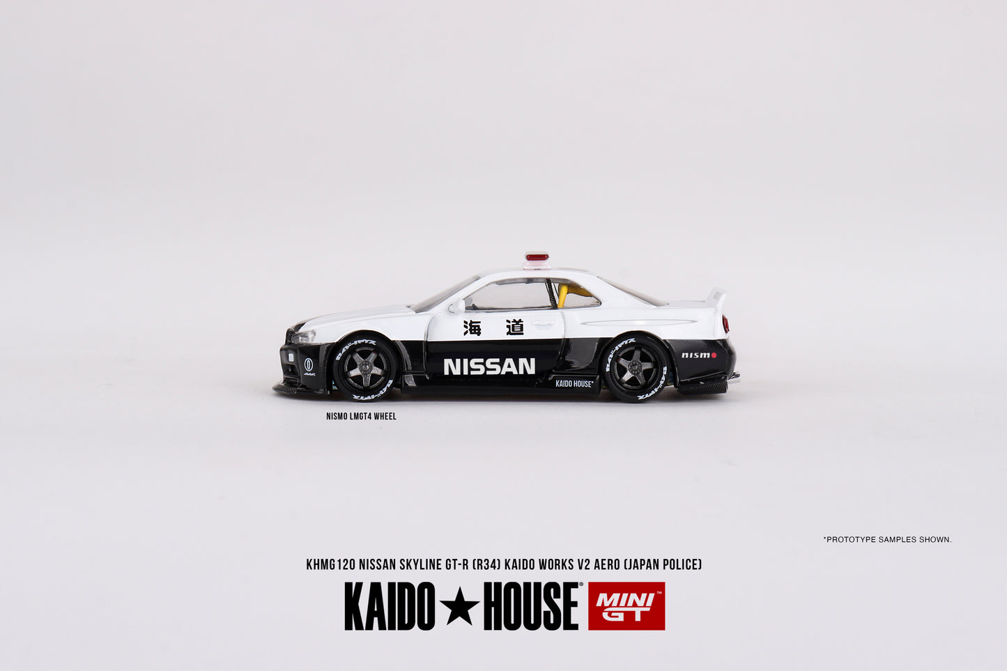 #KHMG120 - Nissan Skyline GT-R (R34) Kaido Works V2 Aero (White/Black)