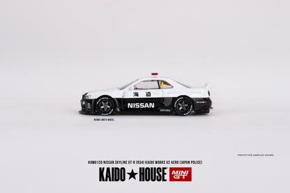 #KHMG120 - Nissan Skyline GT-R (R34) Kaido Works V2 Aero (White/Black)