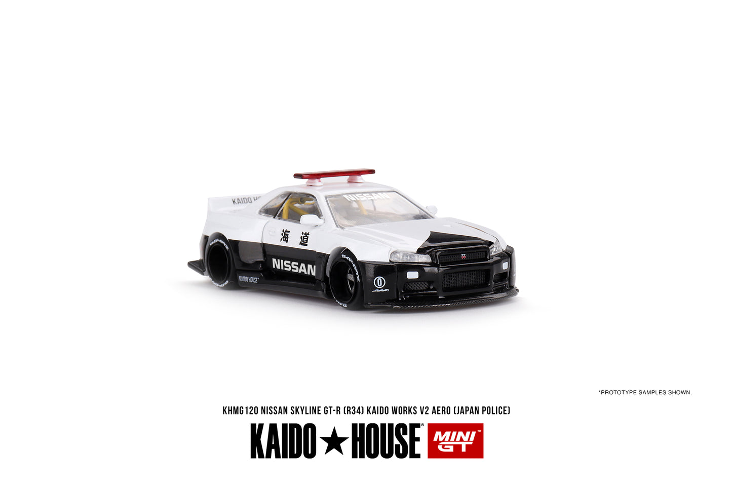 #KHMG120 - Nissan Skyline GT-R (R34) Kaido Works V2 Aero (White/Black)