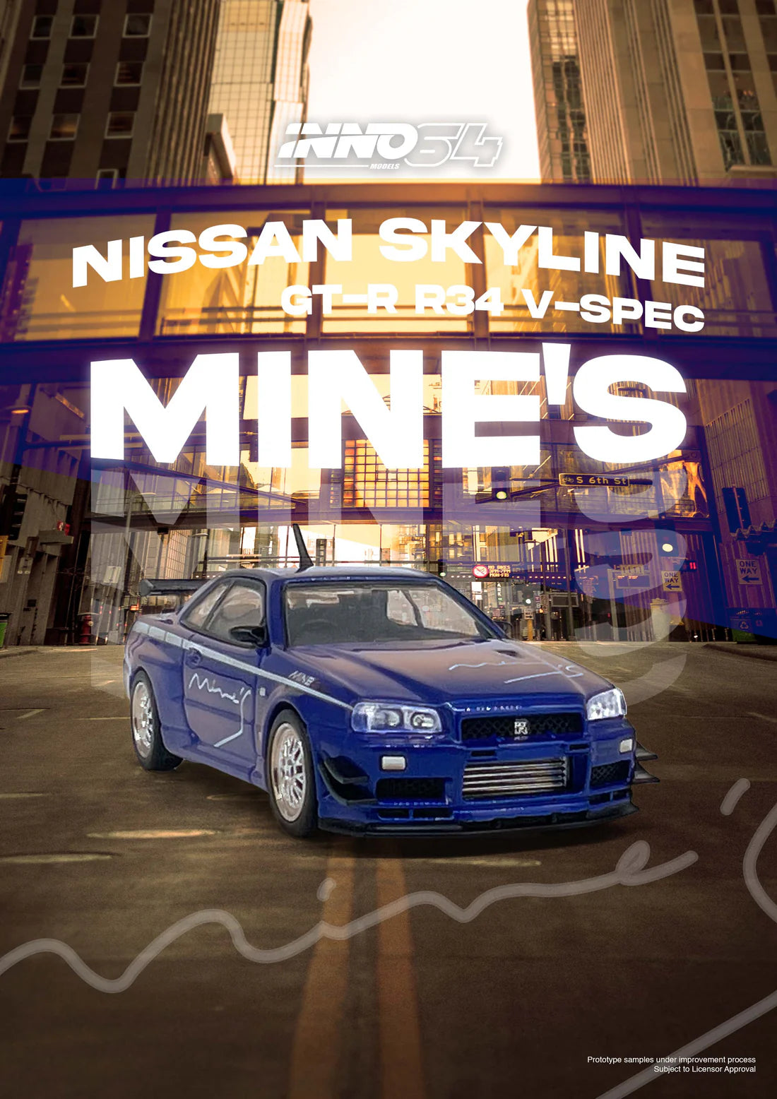 Nissan Skyline GT-R (R34) V-Spec Tuned by *Mines*, Blue