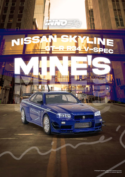 Nissan Skyline GT-R (R34) V-Spec Tuned by *Mines*, Blue