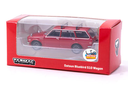 Datsun Bluebird 510 Wagon (Red) - tetőcsomagtartóval és kerékpárral