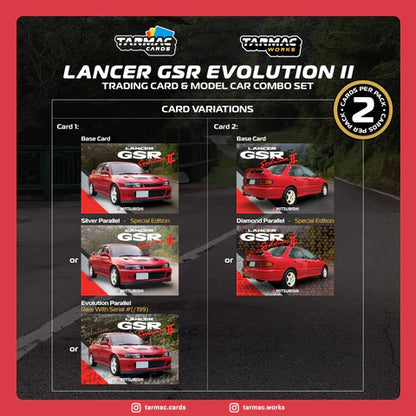 Mitsubishi Lancer GSR Evolution II (Red with Trading Cards)