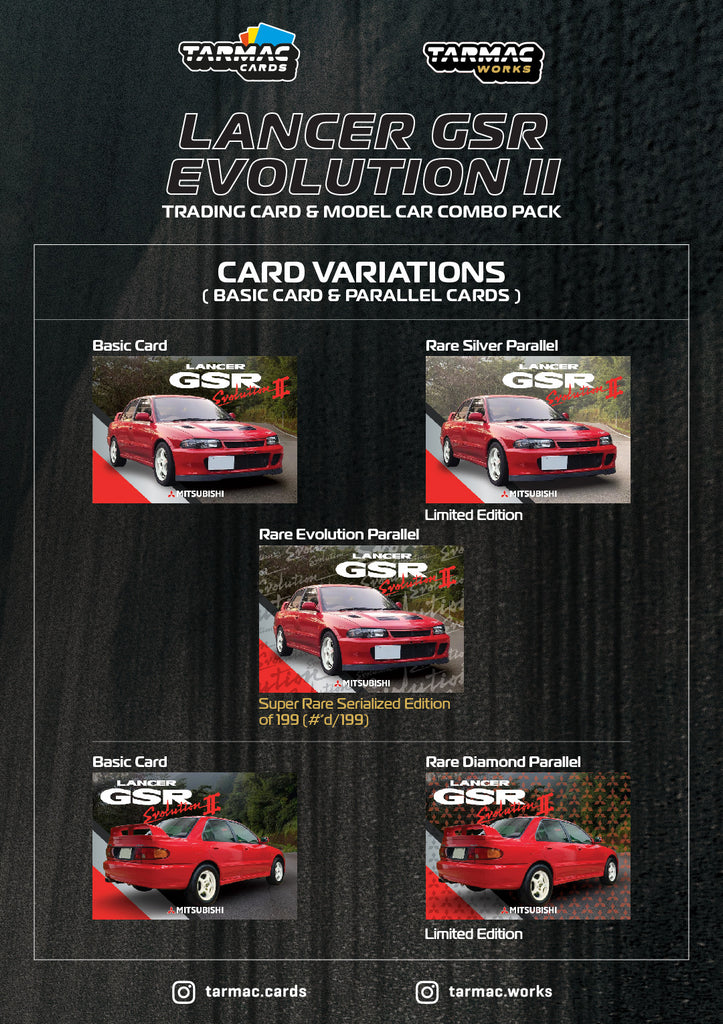 Mitsubishi Lancer GSR Evolution II (Red with Trading Cards)