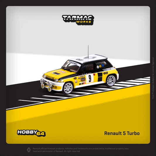 1981 Renault 5 Turbo #9 Jean Ragnotti/Jean-Marc Andrie winner Monte Carlo Rally - yellow/white/black