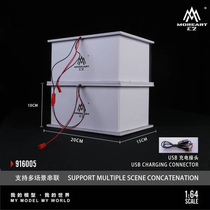 ELŐRENDELÉS - #MO916005 - Assembly Diorama Parking Lot Theme with LED Light Auto Garage Livery