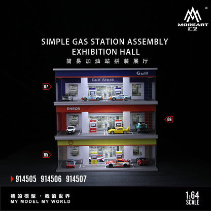 ELŐRENDELÉS - #MO914505 - #A) Assembly Diorama Simple Gas Station Diorama with LED Light