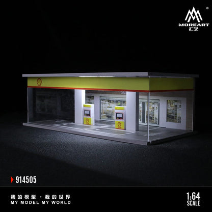 ELŐRENDELÉS - #MO914505 - #A) Assembly Diorama Simple Gas Station Diorama with LED Light