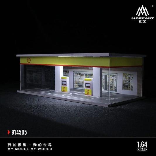 ELŐRENDELÉS - #MO914505 - #A) Assembly Diorama Simple Gas Station Diorama with LED Light