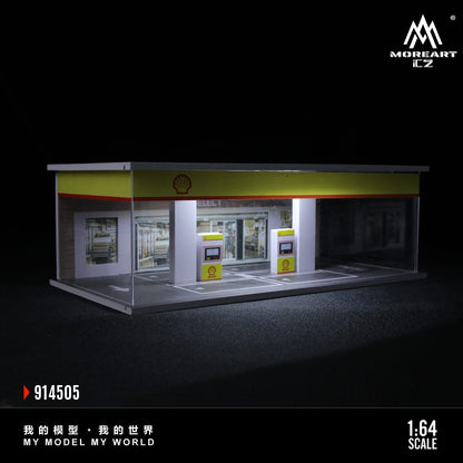 ELŐRENDELÉS - #MO914505 - #A) Assembly Diorama Simple Gas Station Diorama with LED Light