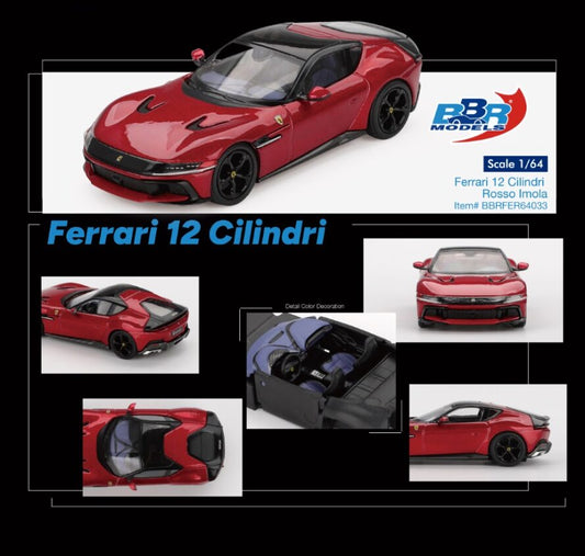 ELŐRENDELÉS - #BBRFER64033 - Ferrari 12 Cilindri, Rosso Imola