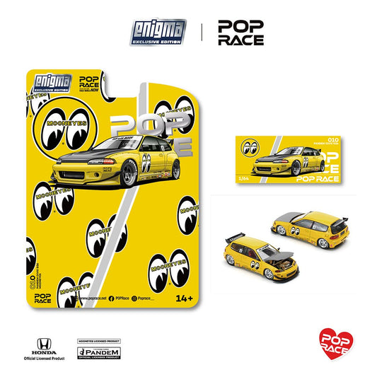 pop race enigma honda civic mooneyes yellow