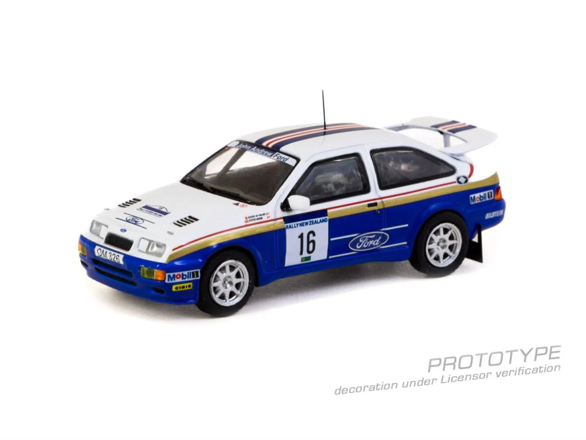 1989 Ford Sierra RS Cosworth #16 Saeed Al-Hajri/Steve Bond Rally of New Zealand, White/Blue