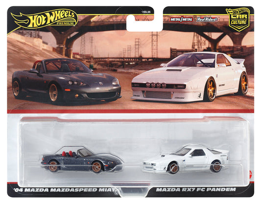 hot wheels 2 pack 2024 mix 1 mazda street mazda miata mazda rx7 fc pandem