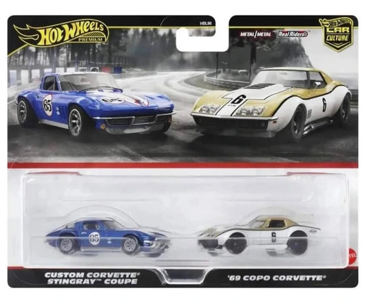 hbl96 hot wheels car culture 2pk corvette stingray coupe copo corvette