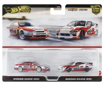 hbl96 hotwheels car culture 2pk nissan drift 240sx s14 silvia s15