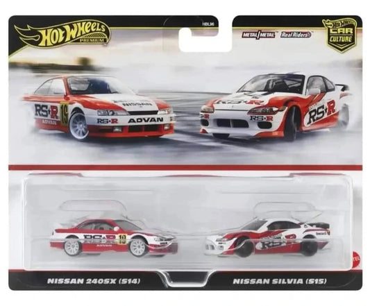 hbl96 hotwheels car culture 2pk nissan drift 240sx s14 silvia s15