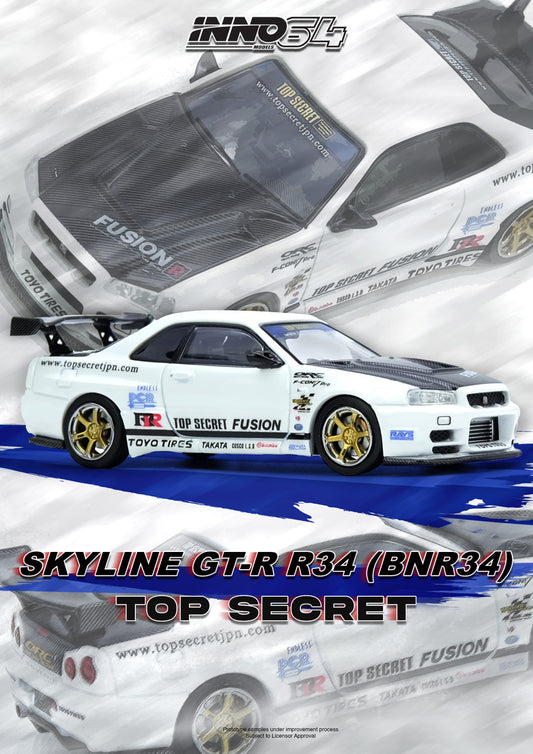 ELŐRENDELÉS - #IN64-R34TS-WHI - Top Secret R34 GT-R,White