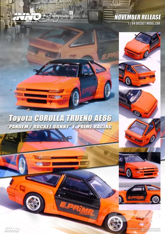 [Előrendelés] Toyota Corolla Trueno AE86 Pandem Rocket Bunny *E.Prime Racing - orange/black