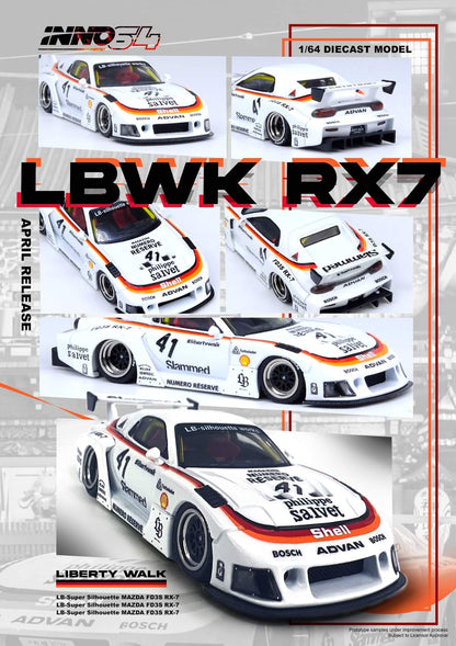 LBWK Mazda RX7 (FD3S) LB Super Silhouette - white/orange/black