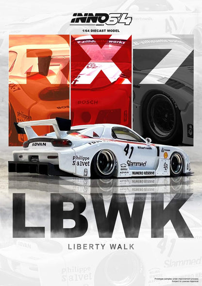 LBWK Mazda RX7 (FD3S) LB Super Silhouette - white/orange/black