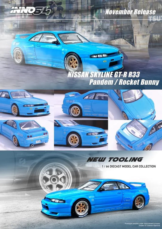 [Előrendelés] Nissan Skyline GT-R (R33) Pandem Rocket Bunny - blue