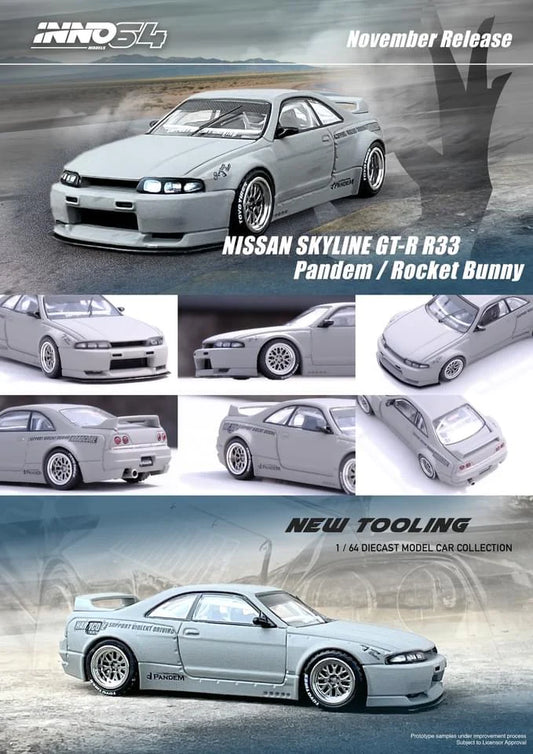 [Előrendelés] Nissan Skyline GT-R (R33) Pandem Rocket Bunny - cement grey matt