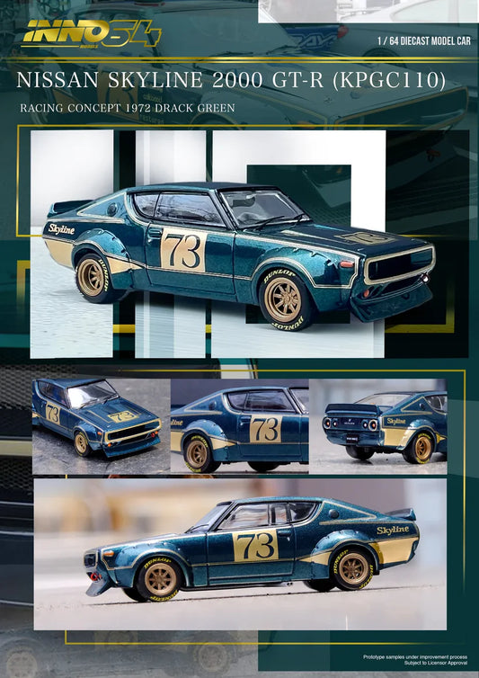 Nissan Skyline 2000 GT-R (KPGC110) (Racing Concept Green)