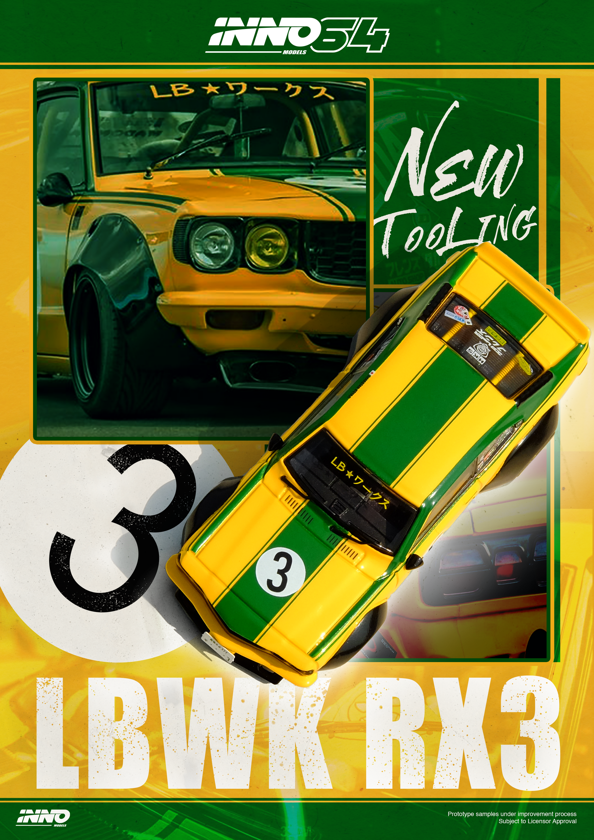 LBWK Mazda RX3 Savanna - yellow/greena