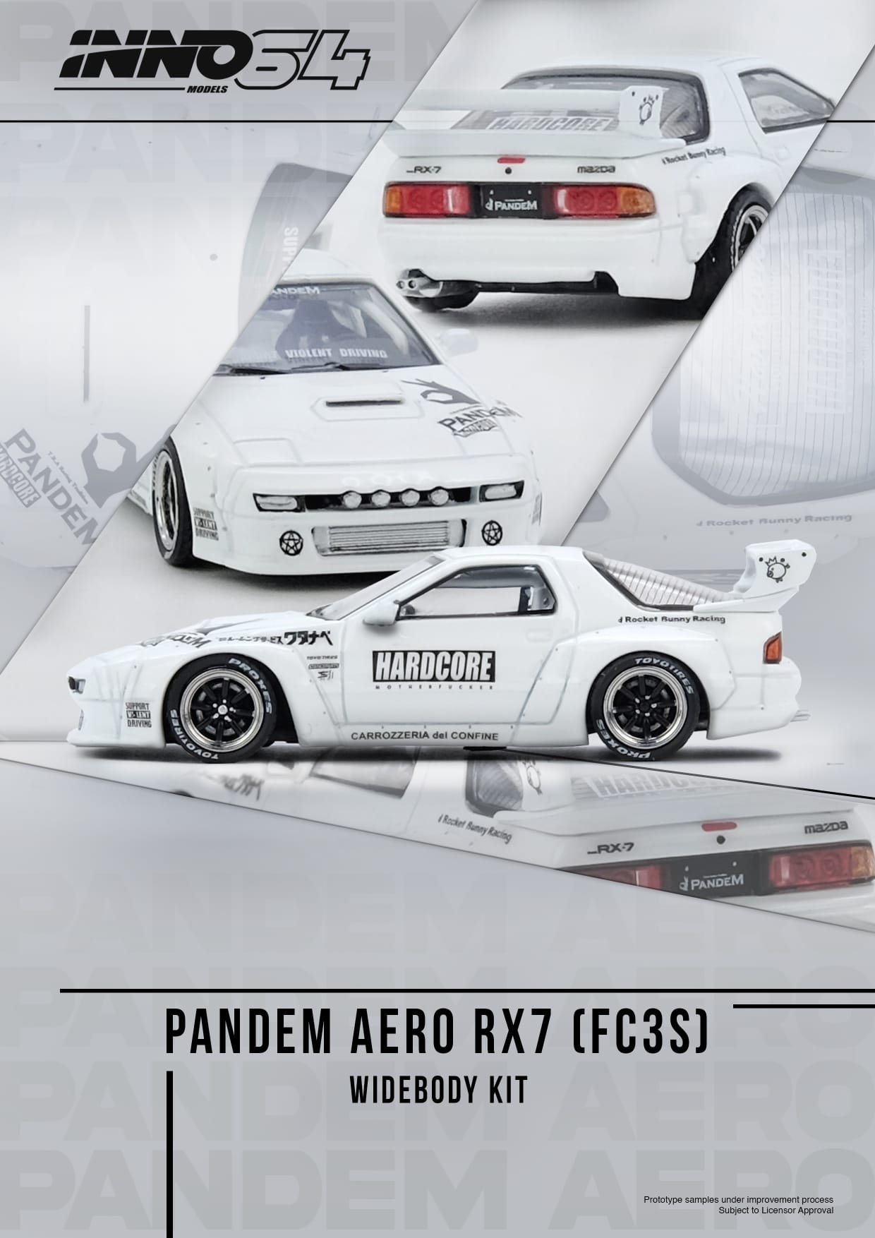 ELŐRENDELÉS - #IN64-RX7FCP-WHI1 - Mazda RX7 (FC3S) *PANDEM AERO* Widebody Kit, White