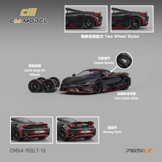 ELŐRENDELES - #CM64-765LT-13 McLaren 765LT Full Carbon Red-Black