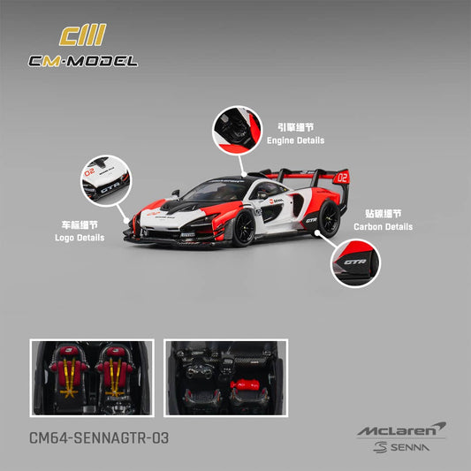 #CM64-SENNAGTR-03 McLaren Senna GTR Fehér-Piros
