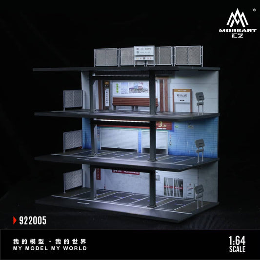 ELŐRENDELÉS - #MO922005 - Assembly Diorama with LED Steel Frame Platform Theme - Japanese Garage