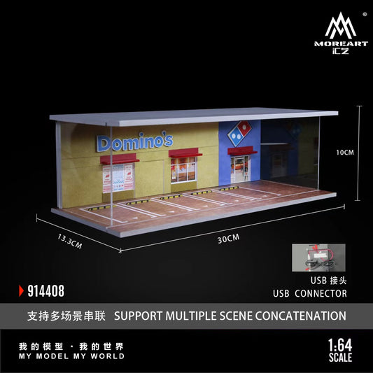 ELŐRENDELÉS - #MO914408 - Assembly diorama - Parking lot theme with LED light, DOMINOS