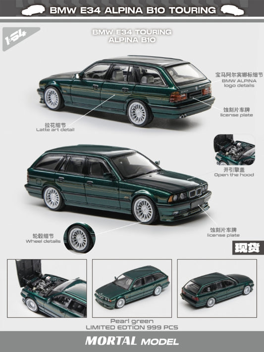 ELŐRENDELÉS - Mortal - BMW 5 Series E34 Wagon Alpina B10  Open-Engin Hood, Visible Engine, Pearl Green