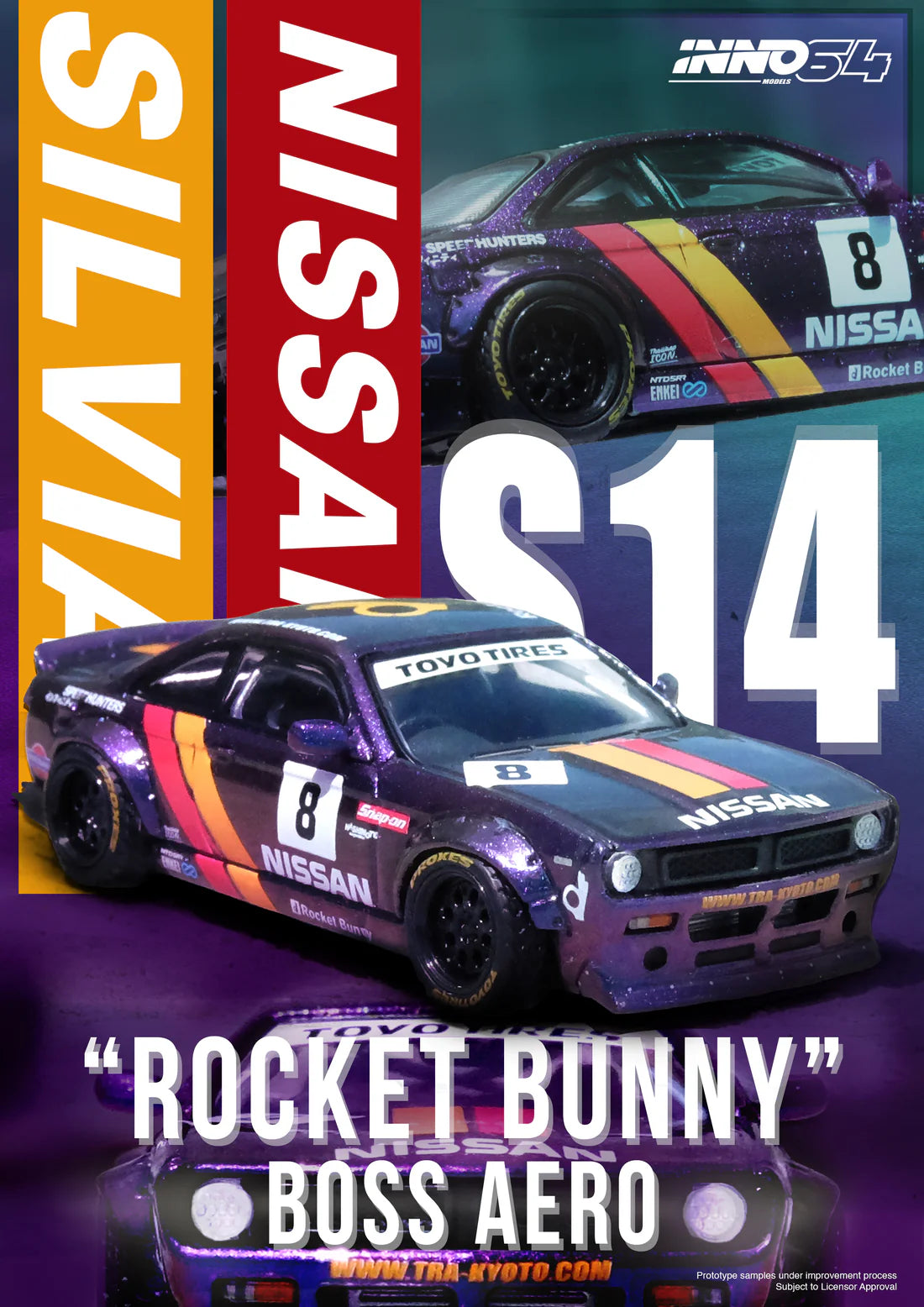 Nissan Silvia (S14) BOSS "Rocket Bunny", Purple