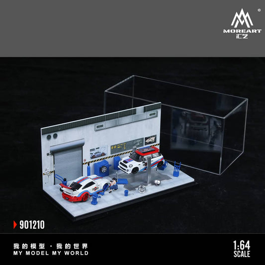 #MO901210 - One-Piece Diorama Auto Repair WorkShop B - Kék
