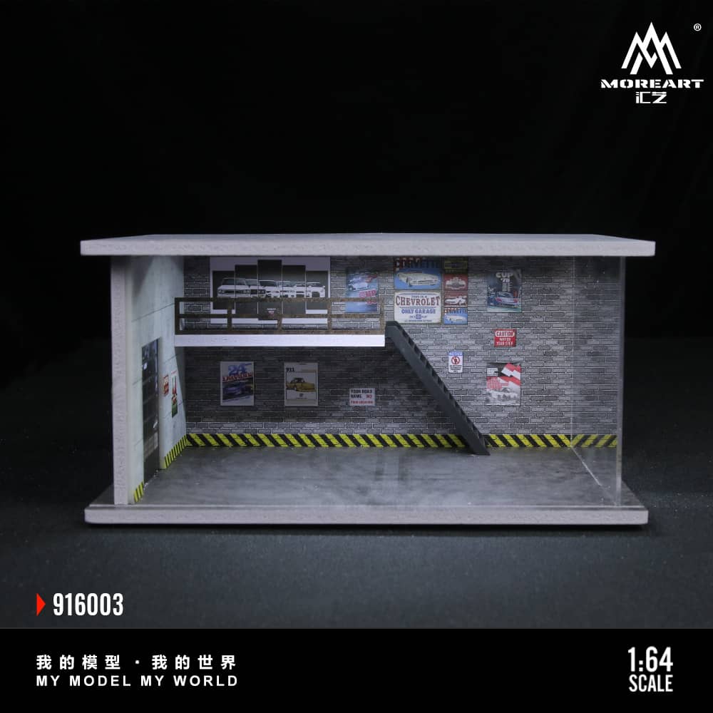 ELŐRENDELÉS - #MO916003 - Assembly Diorama Parking Lot Theme with LED Light Auto Garage Livery - B