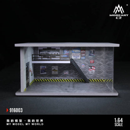 ELŐRENDELÉS - #MO916003 - Assembly Diorama Parking Lot Theme with LED Light Auto Garage Livery - B