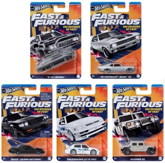 set of 5 2024 silver label fast and furious decades of fast