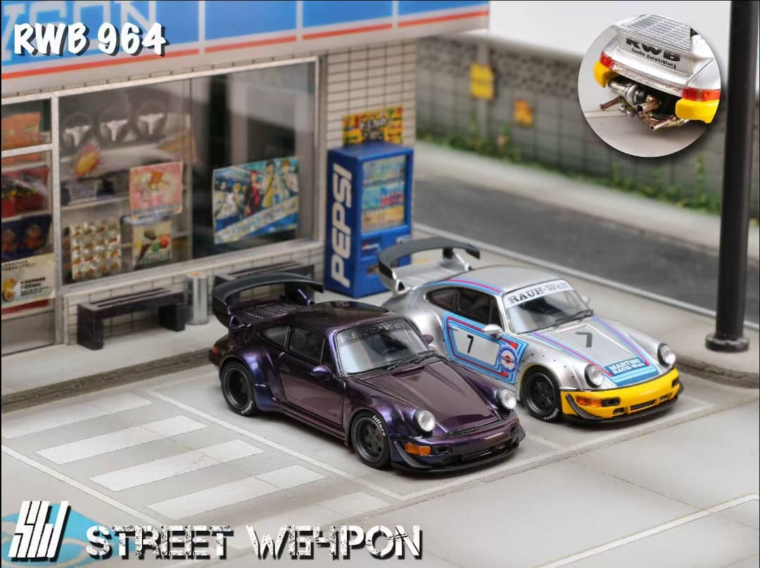 ELŐRENDELÉS - Street Warrior - 964 RWB GT Wing, Matt Silver Martini