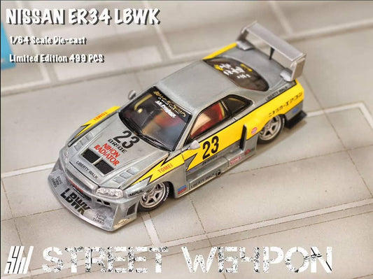 ELŐRENDELÉS - Street Warrior - Nissan Skyline GT-R R34 - LB, Super Silhouette ER34 - Open-Hood, Visible Engine Raw Lightning 23# Livery