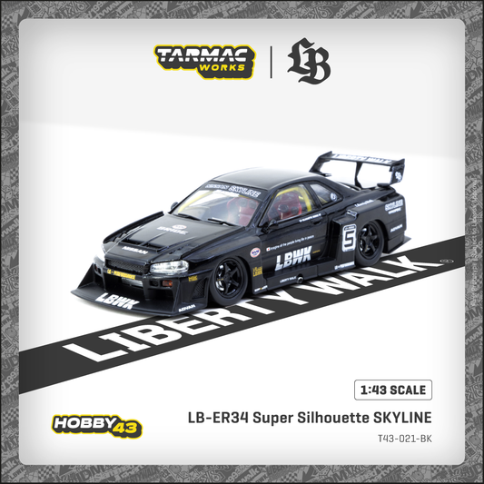 ELŐRENDELÉS - #TC-T43-021-BK - Nissan Skyline R34 - 1:43 - LBWK Super Silhouette, Black